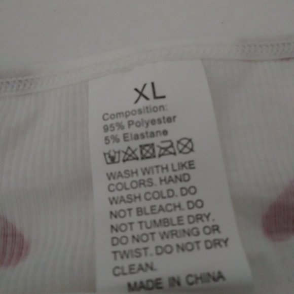 White Red Heart Print Lingerie Set XL - Picture 10 of 16